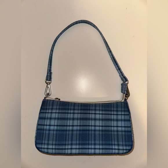 💙 Brandy Melville Blue Plaid Mini Shoulder Bag - Picture 2 of 4